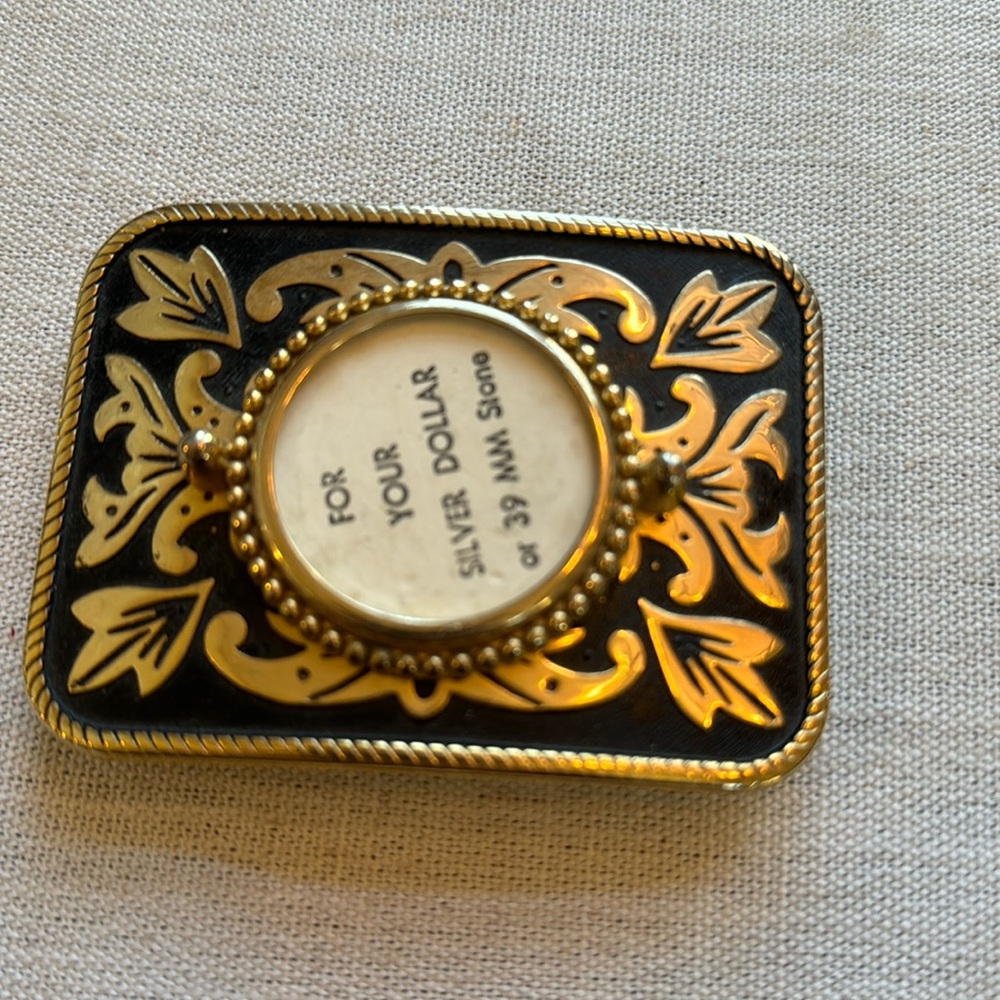 Vintage Silver Dollar Belt Buckle